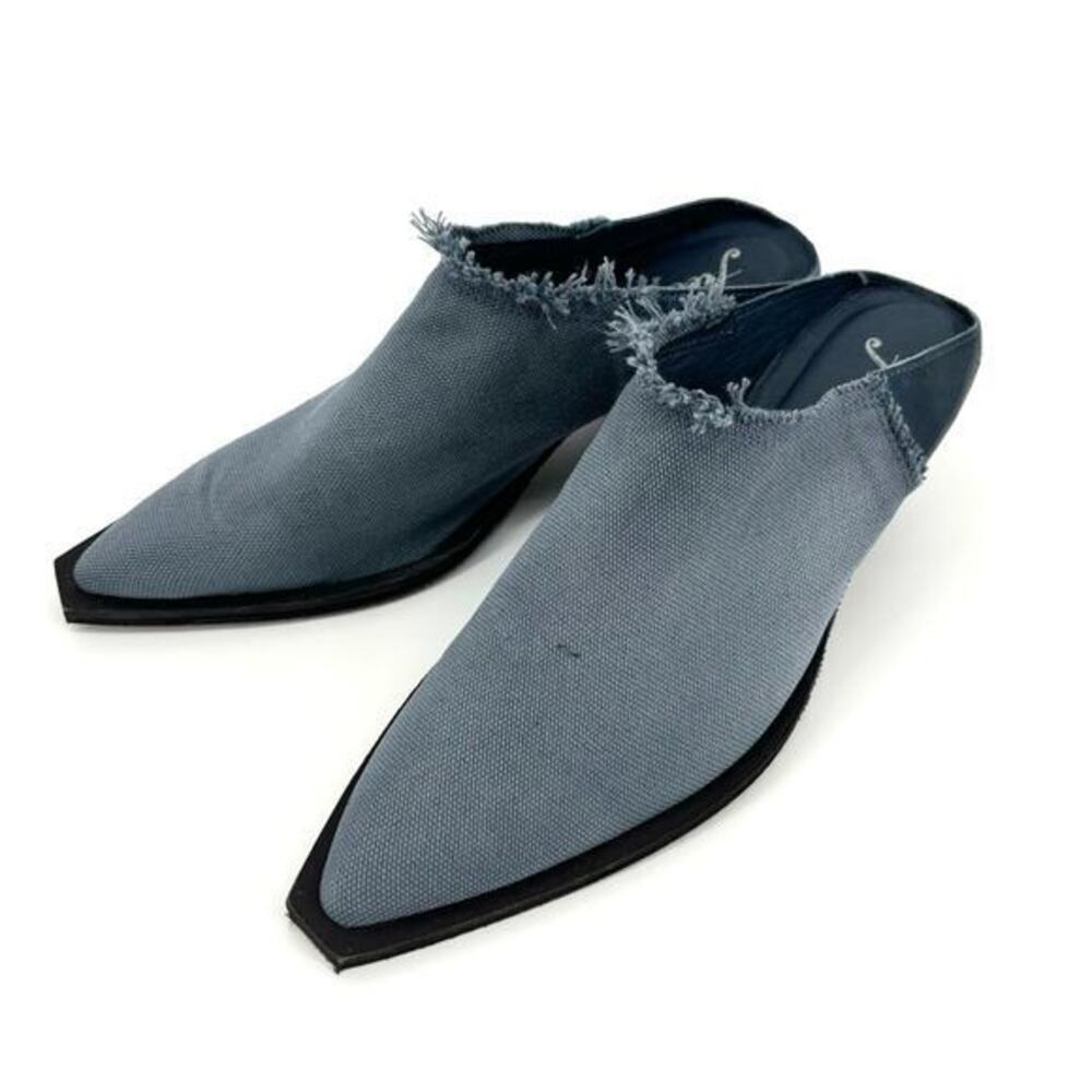 Free People Wild Things Mule Denim Blue Fringe Size 7.5‎